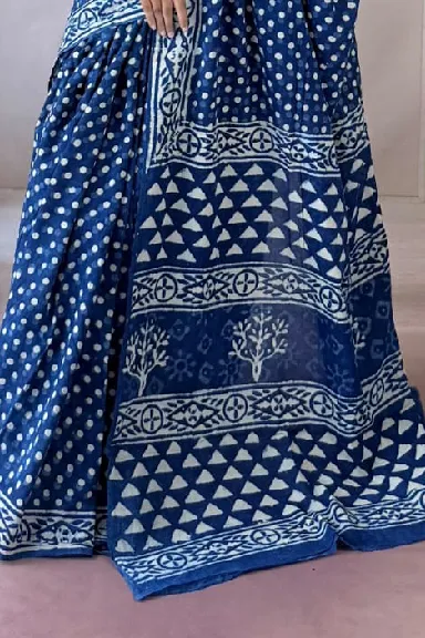 Blues Indigo Pure Cotton Saree — view 2