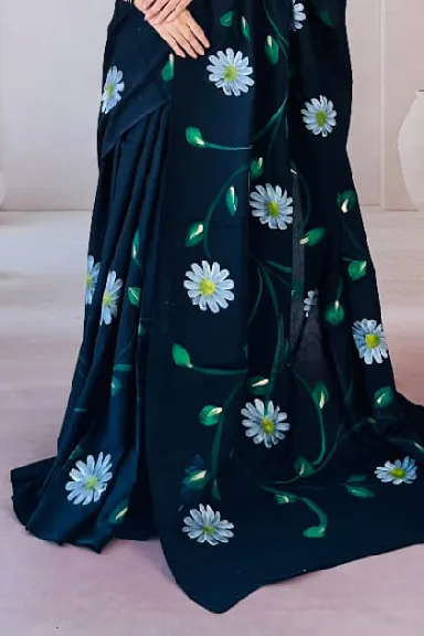 Pure Cotton Hand Block Printed Saree — view 2