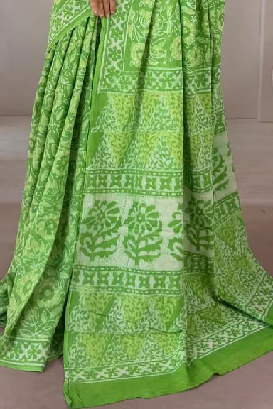 Pure Cotton Hand Block Printed Saree — view 2