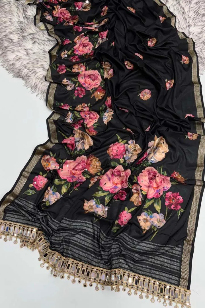 Pure Soft Malai Silk Saree — view 4