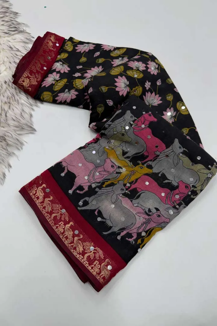 Pure Mangalkari Viscose Silk — Saree, view 2
