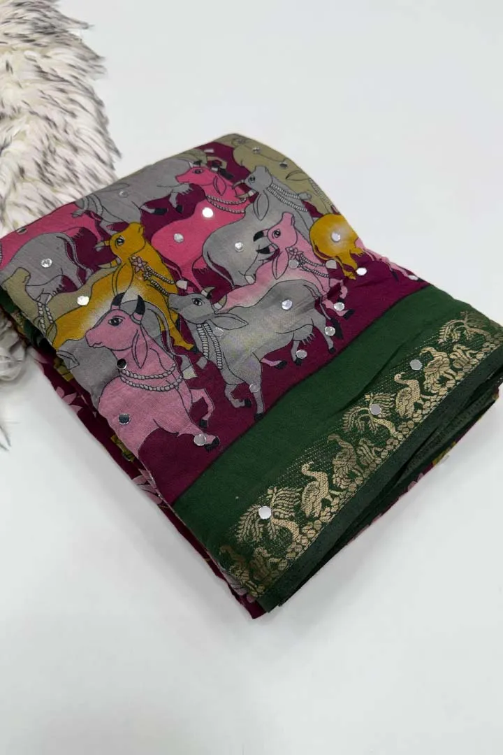 Pure Mangalkari Viscose Silk — Saree, view 3