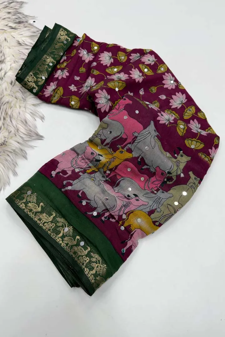 Pure Mangalkari Viscose Silk — Saree, view 2