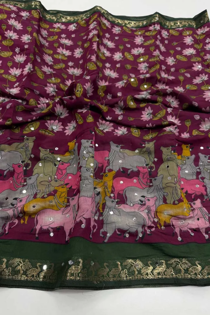 Pure Mangalkari Viscose Silk — Saree, view 4