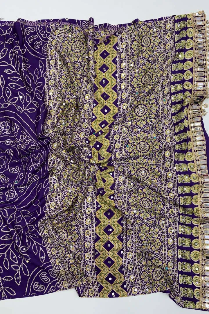 Pure Ajrakh Satin Viscose Silk Saree — view 3
