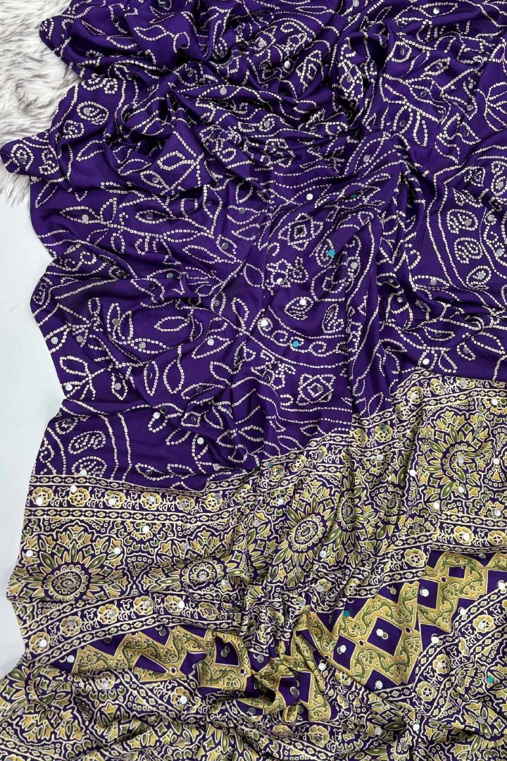 Pure Ajrakh Satin Viscose Silk Saree — view 8
