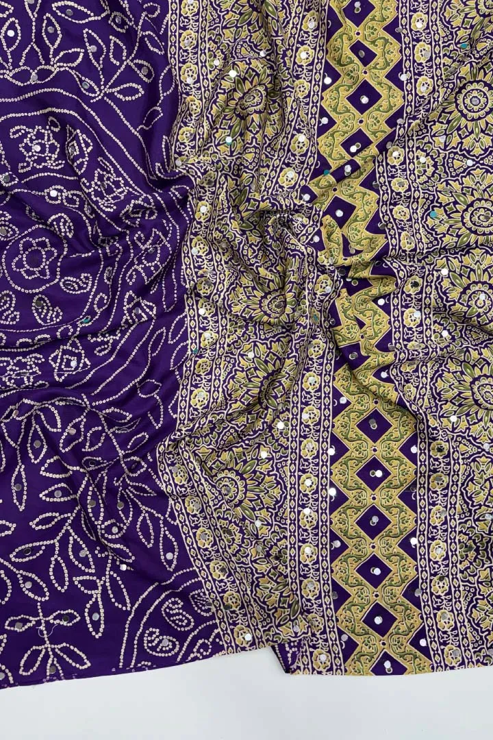 Pure Ajrakh Satin Viscose Silk Saree — view 2